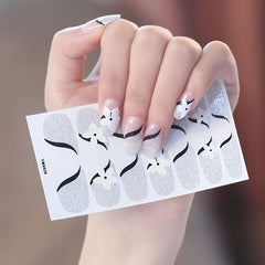 Glitter Nail Polish Stickers Self Adhesive Decal Strips Women Girls DIY Craft