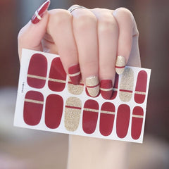 Glitter Nail Polish Stickers Self Adhesive Decal Strips Women Girls DIY Craft