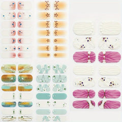 5 Sheets Nail Polish Stickers Self Adhesive Nail Strips with Nail File