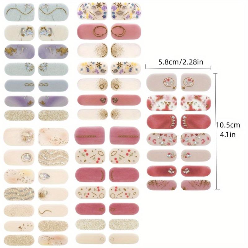 5 Sheets Nail Polish Stickers Self Adhesive Nail Strips with Nail File
