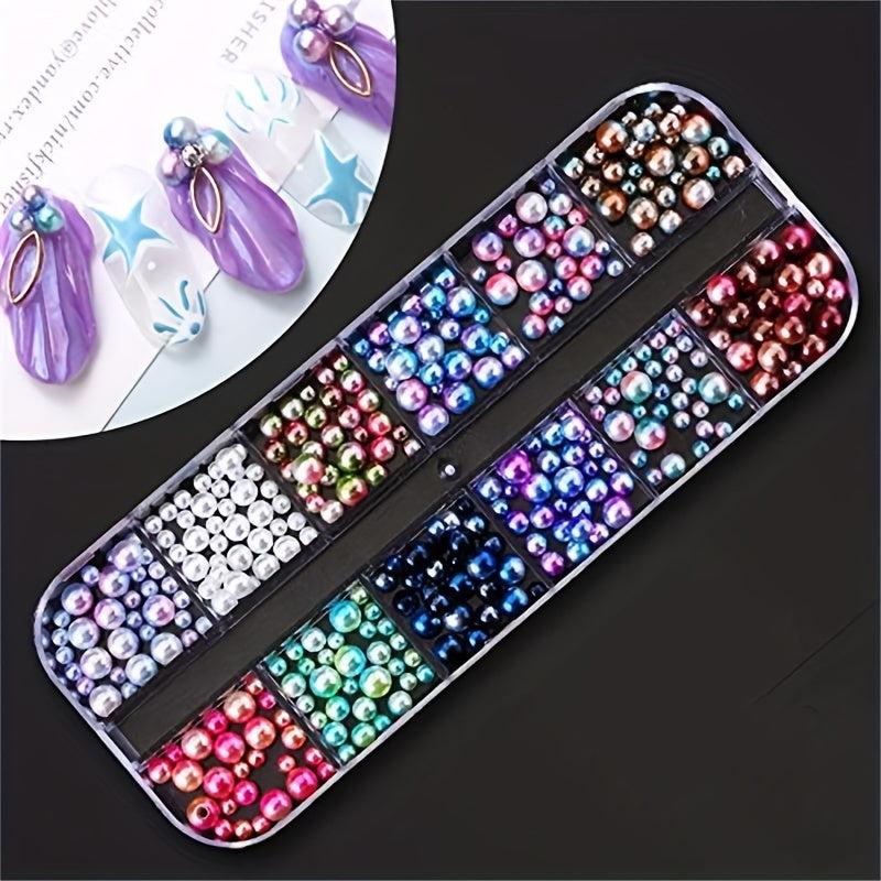 13pcs Nail Rhinestones Studs Crystals Gems Sequins Kit with Tweezers and 3 Pens