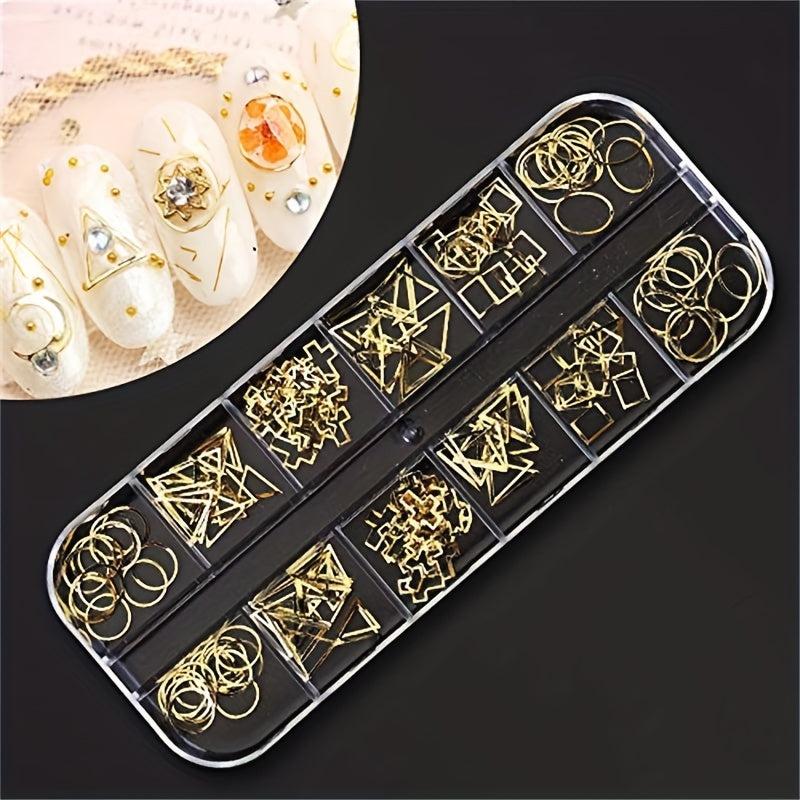 13pcs Nail Rhinestones Studs Crystals Gems Sequins Kit with Tweezers and 3 Pens