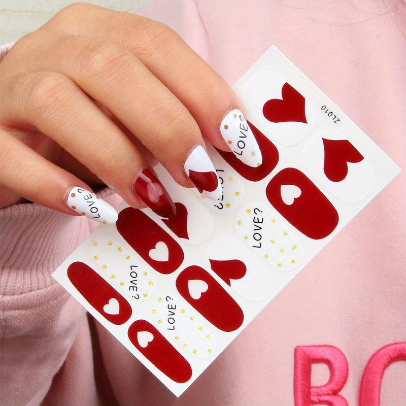 Full Cover Nail Stickers False Nail Tips Nail Strips Women Girls Home Salon
