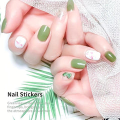 Nail Stickers Lucky Four Leaf Clover Cactus Flower Self Adhesive