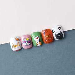 Cat Nail Art Sticker Transfer Sliders Adhesive Paw Decals DIY