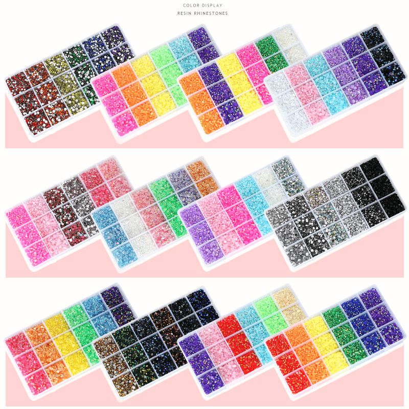 3-5mm Resin Rhinestones Set Flat Back Glitter Crystal Bulk Rhinestones