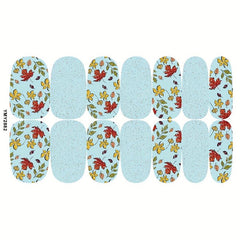 12 Fall Nail Wraps Stickers Maple Leaf Nail Art Decals For Thanksgiving Party