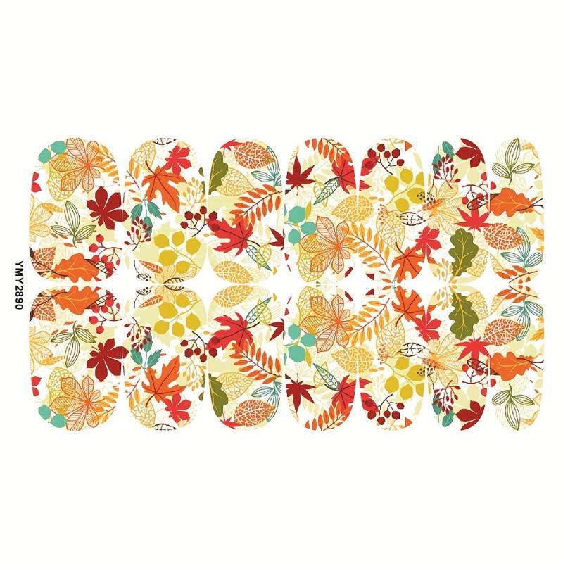 12 Fall Nail Wraps Stickers Maple Leaf Nail Art Decals For Thanksgiving Party
