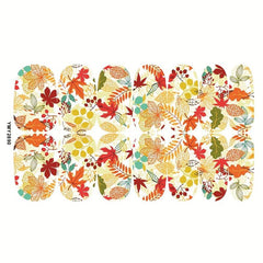 12 Fall Nail Wraps Stickers Maple Leaf Nail Art Decals For Thanksgiving Party
