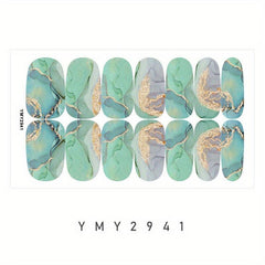 Marble Nail Polish Stickers Self Adhesive Nail Art Decal Strips Manicure Kit