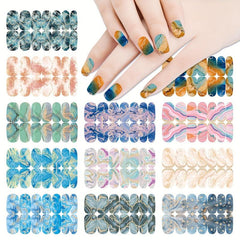 Marble Nail Polish Stickers Self Adhesive Nail Art Decal Strips Manicure Kit