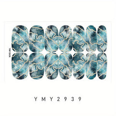 Marble Nail Polish Stickers Self Adhesive Nail Art Decal Strips Manicure Kit
