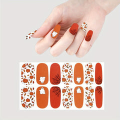 Halloween Nail Wraps Art Stickers Pumpkin Bat Ghost Spider Pattern