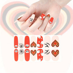 Halloween Nail Wraps Art Stickers Pumpkin Bat Ghost Spider Pattern