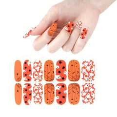 Halloween Nail Wraps Art Stickers Pumpkin Bat Ghost Spider Pattern