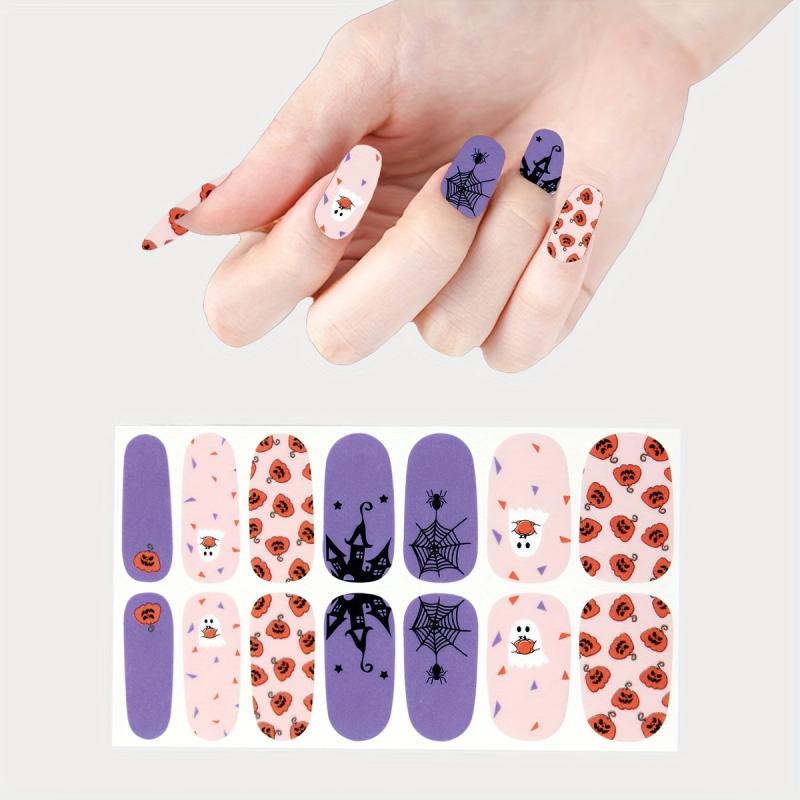 Halloween Nail Wraps Art Stickers Pumpkin Bat Ghost Spider Pattern