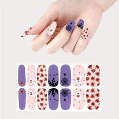 Halloween Nail Wraps Art Stickers Pumpkin Bat Ghost Spider Pattern