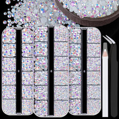 3 Boxes Resin Rhinestone Kits 2-6mm Round Jelly Rhinestones