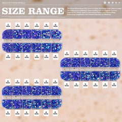 3 Boxes Resin Rhinestone Kits 2-6mm Round Jelly Rhinestones