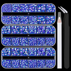 3 Boxes Resin Rhinestone Kits 2-6mm Round Jelly Rhinestones