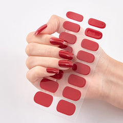 Solid Beauty Nails Stickers Full Cover Wraps Nail Polish Stickers 16 Pcs Sheet