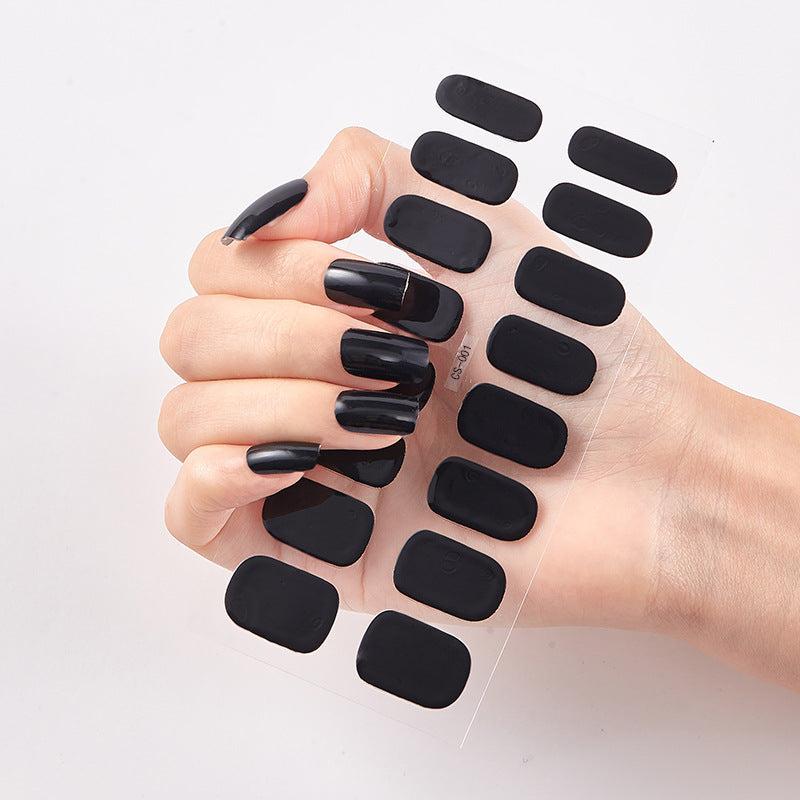 Solid Beauty Nails Stickers Full Cover Wraps Nail Polish Stickers 16 Pcs Sheet