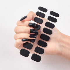 Solid Beauty Nails Stickers Full Cover Wraps Nail Polish Stickers 16 Pcs Sheet