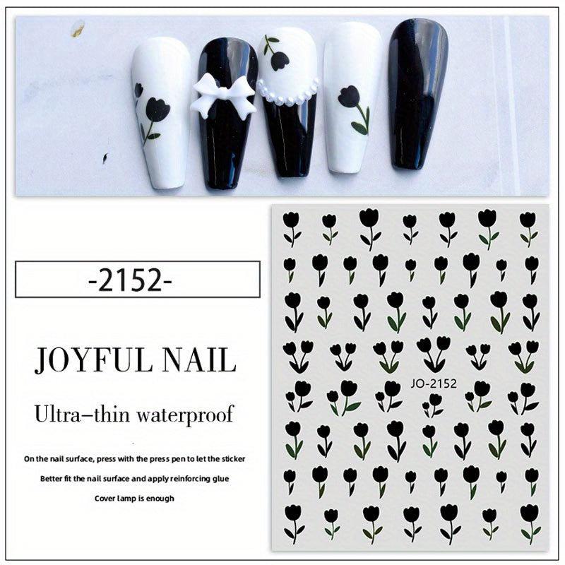 Butterfly and Flower Nail Stickers for Spring Summer Nail Art
