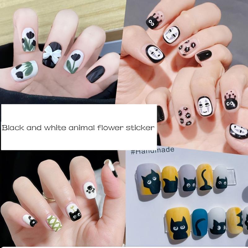 Butterfly and Flower Nail Stickers for Spring Summer Nail Art