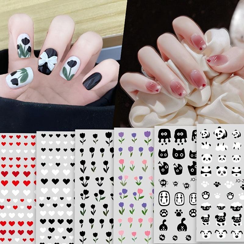 Butterfly and Flower Nail Stickers for Spring Summer Nail Art