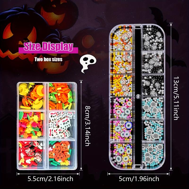 24 Grids Halloween Cross Nail Art 3D Pumpkin Snowflake Nail Sheet