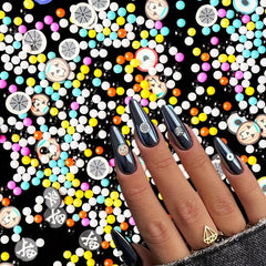 24 Grids Halloween Cross Nail Art 3D Pumpkin Snowflake Nail Sheet