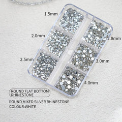 1440Pcs 6 Grids Crystal AB Rhinestones For Nail Art