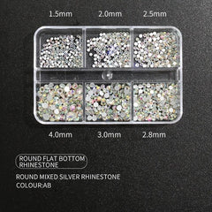 1440Pcs 6 Grids Crystal AB Rhinestones For Nail Art
