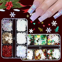 Christmas Snowflake Nail Sequins Winter Beauty