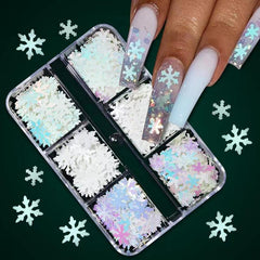 Christmas Snowflake Nail Sequins Winter Beauty