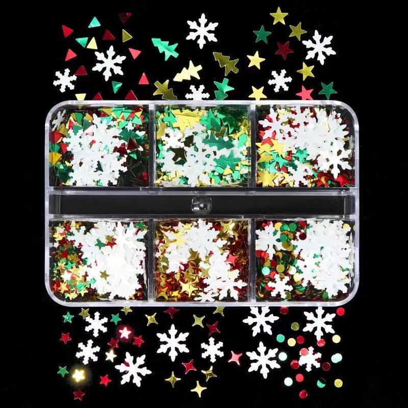 Christmas Snowflake Nail Sequins Winter Beauty