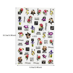 3D Nail Sticker Waterproof Shining Decals Stickers For Nails