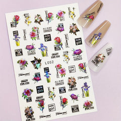 3D Nail Sticker Waterproof Shining Decals Stickers For Nails