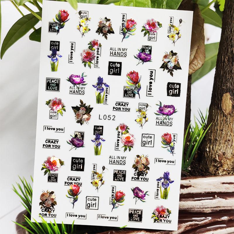 3D Nail Sticker Waterproof Shining Decals Stickers For Nails