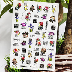 3D Nail Sticker Waterproof Shining Decals Stickers For Nails