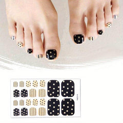 Polka Dot Nail Polish Stickers Self Adhesive Art Decal Strips Manicure Kit