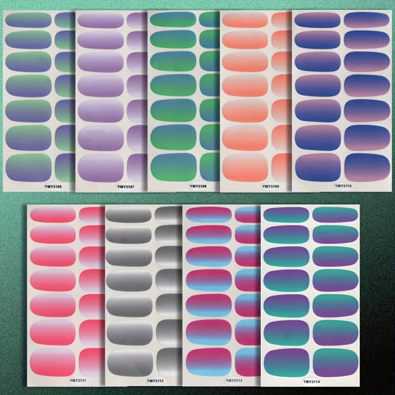 Gradient Nail Polish Strips Full Wrap Nail Stickers