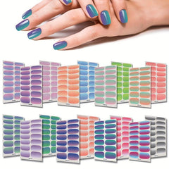 Gradient Nail Polish Strips Full Wrap Nail Stickers