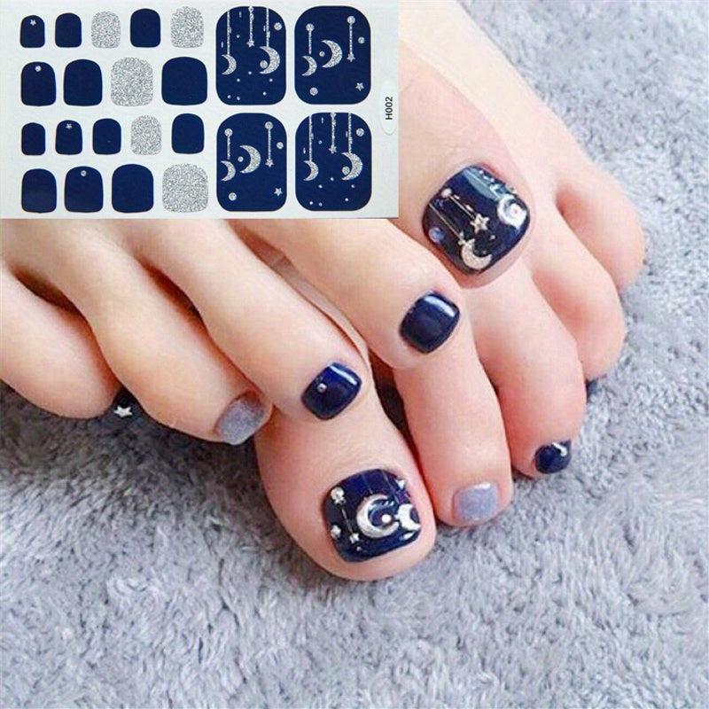 Rhinestone Toe Nail Polish Stickers Self Adhesive Art Decal Strips Kit