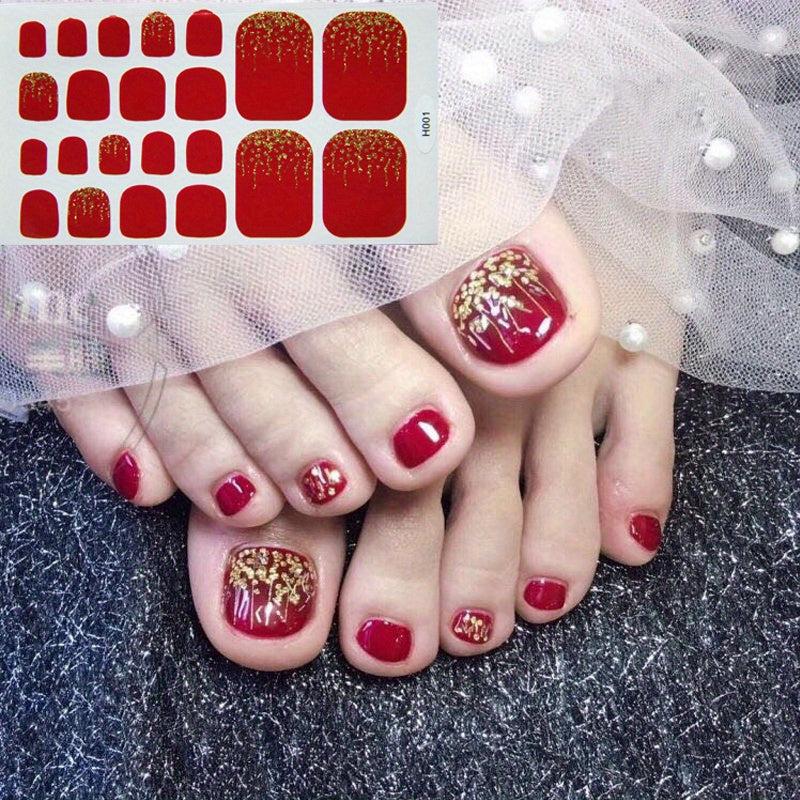 Rhinestone Toe Nail Polish Stickers Self Adhesive Art Decal Strips Kit