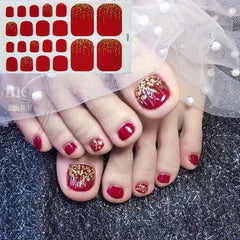 Rhinestone Toe Nail Polish Stickers Self Adhesive Art Decal Strips Kit