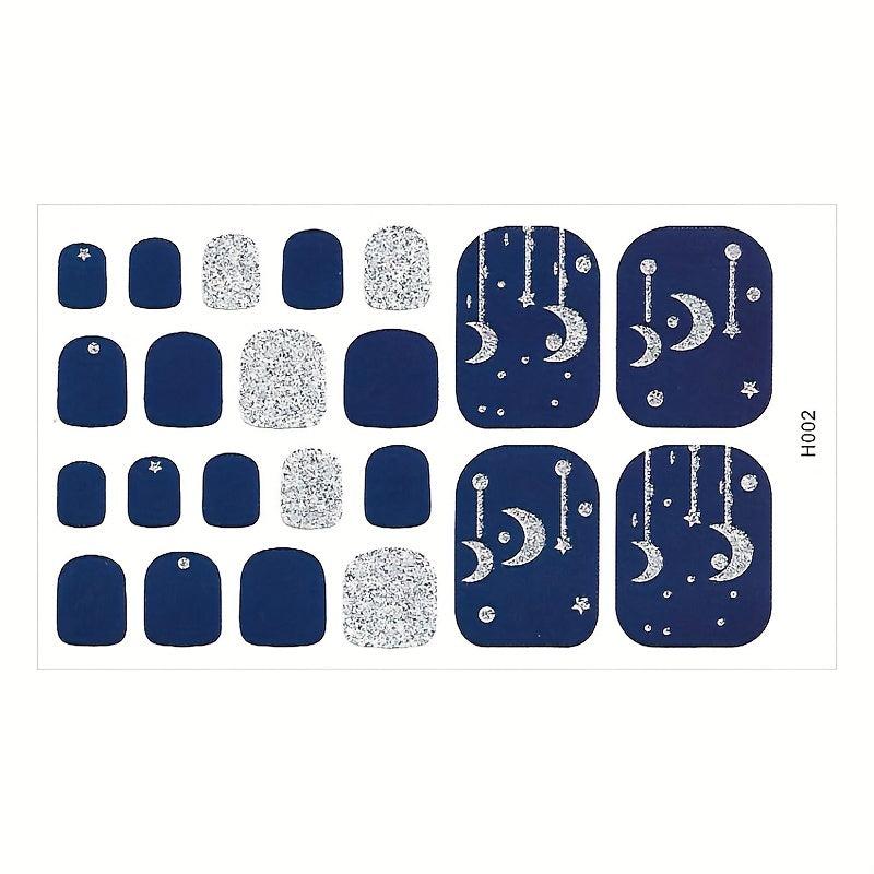 Rhinestone Toe Nail Polish Stickers Self Adhesive Art Decal Strips Kit