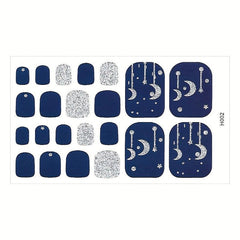 Rhinestone Toe Nail Polish Stickers Self Adhesive Art Decal Strips Kit