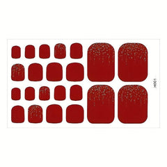 Rhinestone Toe Nail Polish Stickers Self Adhesive Art Decal Strips Kit